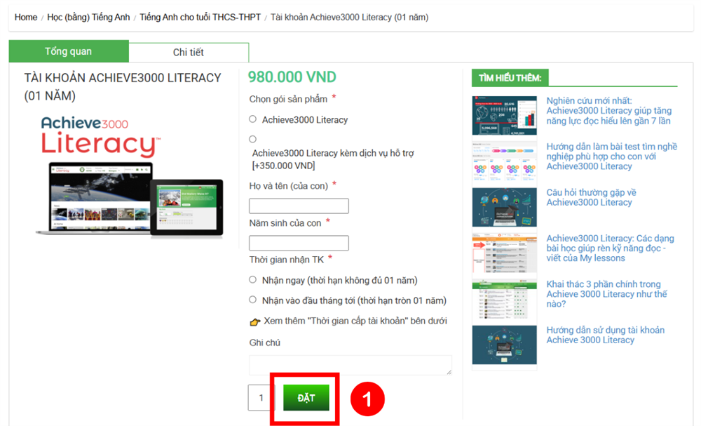 Hướng dẫn áp dụng mã học bổng A3K